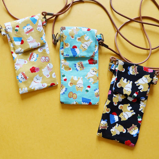 HUGOJIRO竖版手机斜挎包风の花小柴富士山 商品图1