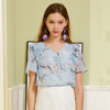 欧芮儿夏装新款雪纺衫蕾丝拼接上衣9XSA20665 商品缩略图4