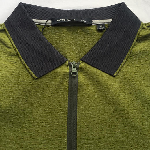 Marco Azzali 黄绿色拉链门襟POLO衫 T3409700 商品图1