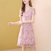 SX-P20X52165夏装新中长款时尚显瘦粉色刺绣连衣裙 商品缩略图2