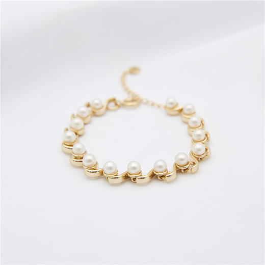 Pearl moments 浪花朵朵 复古风天然淡水珍珠手链 商品图7