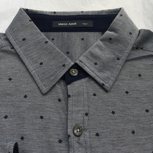 Marco Azzali 灰色几何提花长袖T恤 T3450400 商品图1