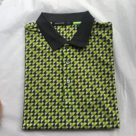 Marco Azzali 绿色几何提花POLO衫 T3413700 商品图0