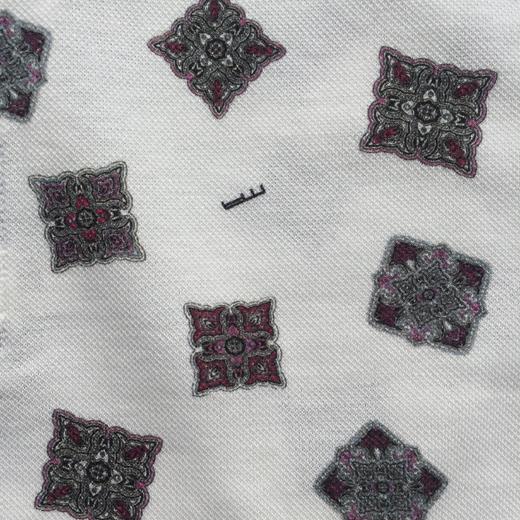 Marco Azzali 白底黑领几何印花短袖POLO衫 T3201400 商品图2