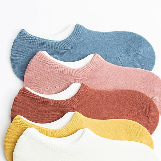 彩色元宝基础隐形船袜|细节控爱穿的袜子，颜色高级，不掉跟 商品图1
