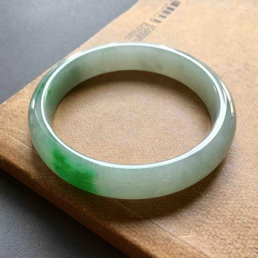 糯种阳绿辣色翡翠手镯61 商品图2