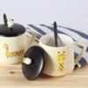 创意卡通陶瓷杯手绘可爱长颈鹿马克杯燕麦早餐咖啡杯情侣礼品水杯 商品缩略图1
