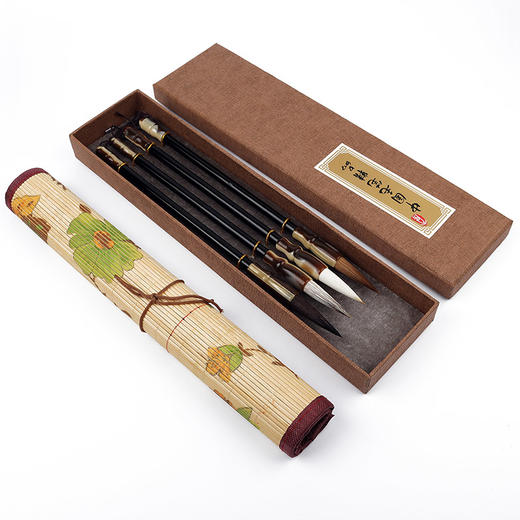 精品手工毛笔礼盒套装《无声之乐》，弹性足，蓄墨大，笔尖灵敏，书法作画皆可 商品图3