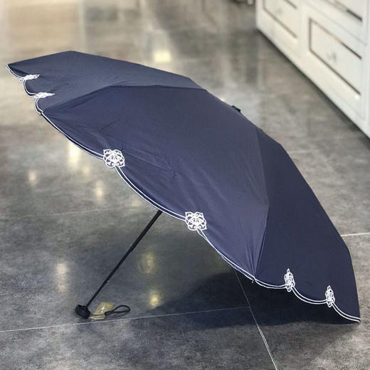 YOPOTA/优品堂“纯真海洋”纯色绣花晴雨两用遮阳伞雨伞 商品图2