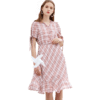 欧芮儿新款夏装格子雪纺连衣裙9XLB21032 商品缩略图4