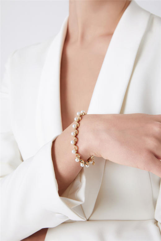 Pearl moments 浪花朵朵 复古风天然淡水珍珠手链 商品图2