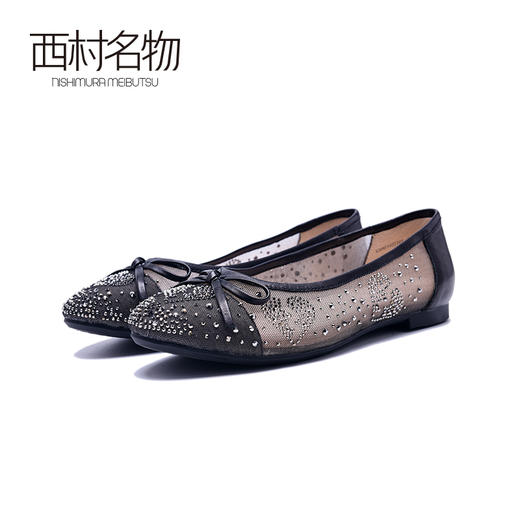 西村名物2020新品仙女鞋蝴蝶结圆头低跟休闲女单鞋X20AE10221 商品图1