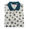 Marco Azzali 白底蓝绿领几何印花短袖POLO衫 T3201700 商品缩略图0