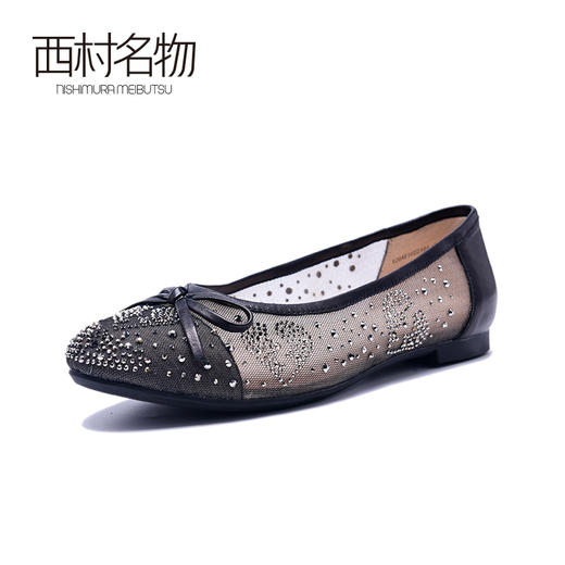 西村名物2020新品仙女鞋蝴蝶结圆头低跟休闲女单鞋X20AE10221 商品图3