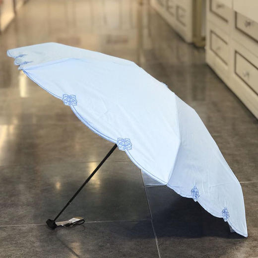 YOPOTA/优品堂“纯真海洋”纯色绣花晴雨两用遮阳伞雨伞 商品图5