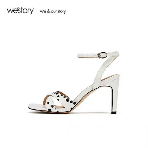 westory波点一字扣凉鞋女2020春夏新款甜美高跟简约W29BG60161 商品图2