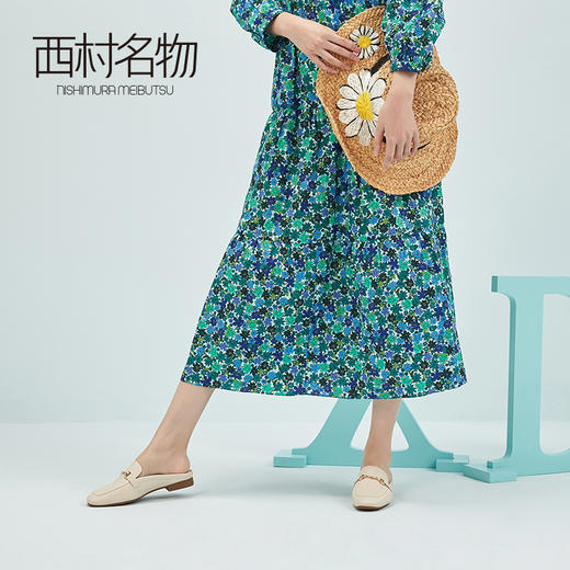 西村名物女鞋2020春夏新款舒适平底低平跟一脚蹬女拖鞋X20AH16391 商品图4