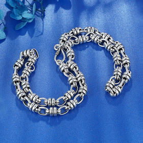 【环环相扣】S925银仿古项链【YGXL003】2004204