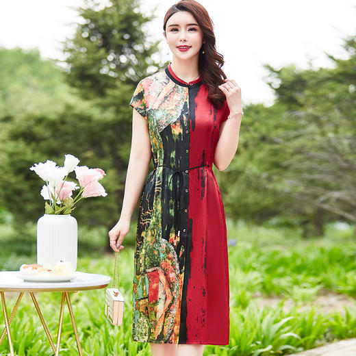 MQ-A221夏装新款中长款气质显瘦遮肚子减龄裙子YY 商品图3