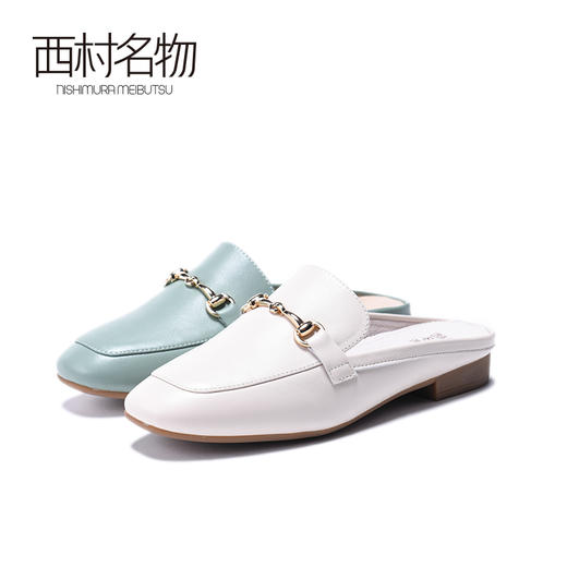 西村名物女鞋2020春夏新款舒适平底低平跟一脚蹬女拖鞋X20AH16391 商品图0