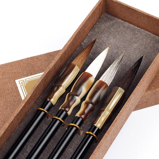 精品手工毛笔礼盒套装《无声之乐》，弹性足，蓄墨大，笔尖灵敏，书法作画皆可 商品图2