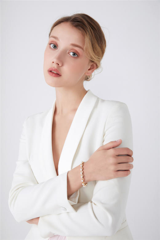 Pearl moments 浪花朵朵 复古风天然淡水珍珠手链 商品图3