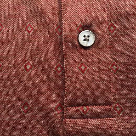 Marco Azzali 暗红全棉几何POLO衫 T3410900 商品图2