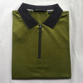 Marco Azzali 黄绿色拉链门襟POLO衫 T3409700