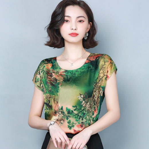 KQL-C319N9675新款妈妈上衣短袖T恤两件套 商品图2