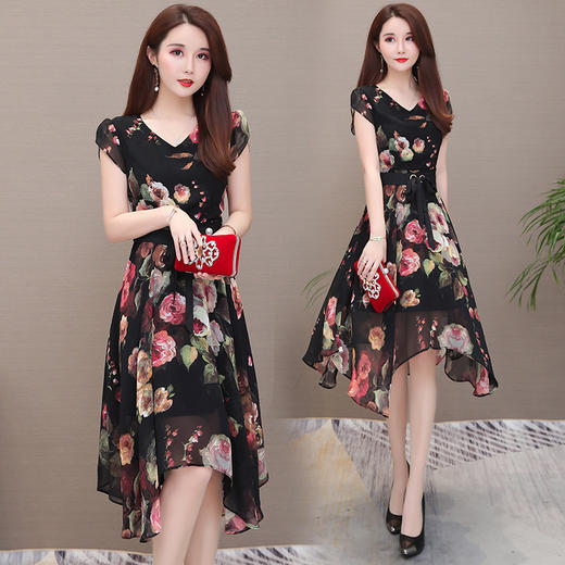 MZ-MZ4023很仙的法国小众碎花雪纺连衣裙新款流行女装长裙WY 商品图2