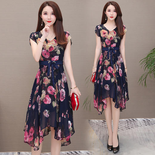 MZ-MZ4023很仙的法国小众碎花雪纺连衣裙新款流行女装长裙WY 商品图1