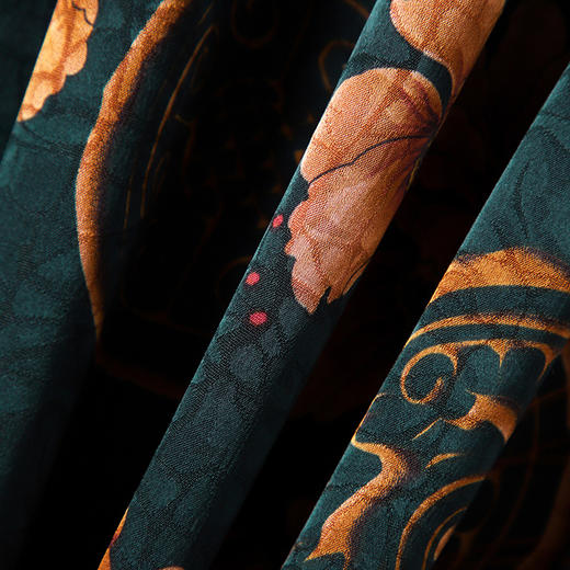 DW-G1QJN91D427春夏新款花卉印花气质优雅圆领短袖长款连衣裙 商品图4