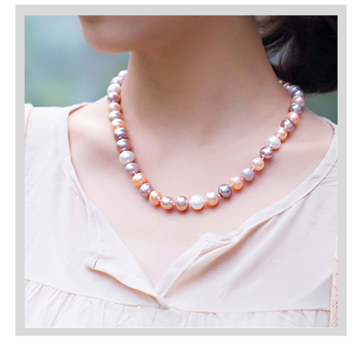 母亲节礼物珍珠项链89mm珍珠圆润光亮多宝色配礼盒540