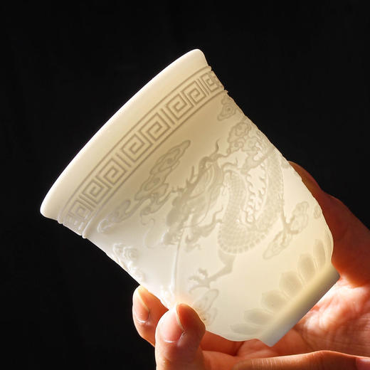 白瓷羊脂玉功夫茶杯 | 心经杯百福陶瓷杯 商品图0