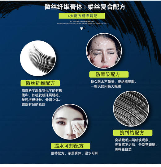 「逆袭“睫毛精”」告别短稀疏睫毛—蓝水晶随心密睫毛膏深层滋养纤长自然美睫防水防汗WY 商品图3