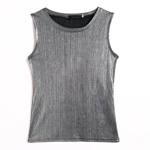 MZ-MZ3543闪闪亮片无袖背心女外穿夏季宽松时尚v领吊带小衫WY 商品图4