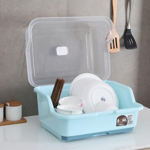 【厨房用品】装碗筷收纳盒放碗箱沥水碗架厨房家用带盖碗盆碗碟置物架塑料碗柜 商品图2