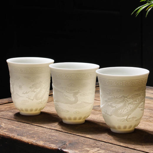 白瓷羊脂玉功夫茶杯 | 心经杯百福陶瓷杯 商品图5