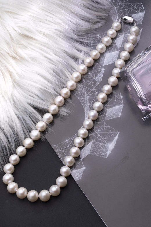 母亲节礼物 高档珍珠项链 每颗圆润珠皮光滑亮泽 约10毫米 配礼盒3980