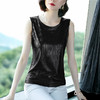 MZ-MZ3543闪闪亮片无袖背心女外穿夏季宽松时尚v领吊带小衫WY 商品缩略图1