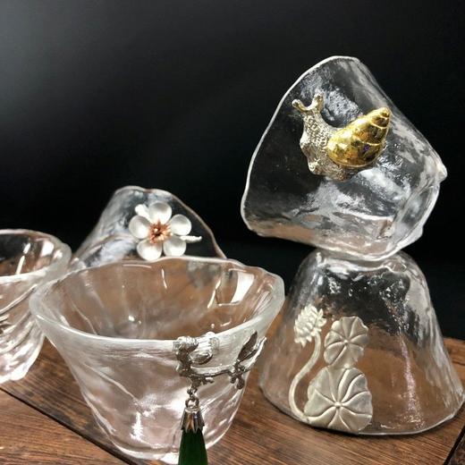 复古艺术禅意茶杯锤纹茶杯日式耐热镶锡品茗杯