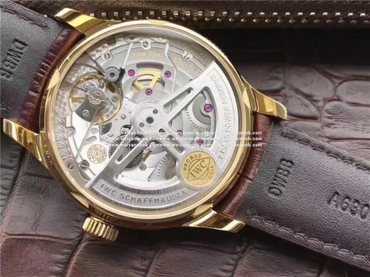 ZF厂万国黄金版葡七（官方型号IW500101），黑色表带。 原装正品开模，最乱真的万国，镀18k黄金（永不掉色），克隆原装Cal.51011自动机械机芯，7日链动能储存，42.3mm直径，厚度13 商品图1