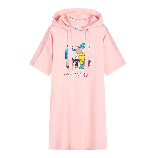 XMH-Z0X0008CR自由呼吸夏装新款中长款连帽长T连衣裙 商品图4