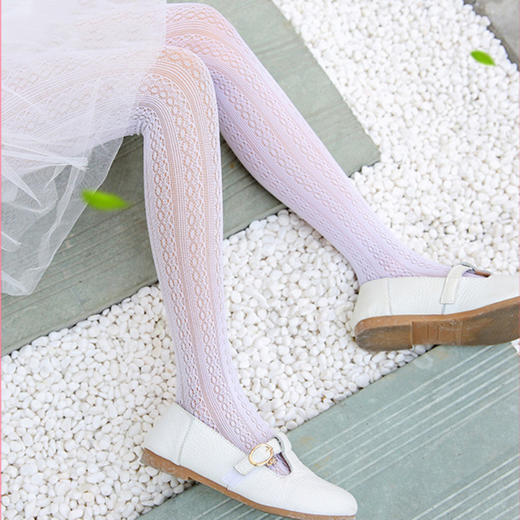 XR-666春夏薄款儿童丝袜高弹女童蕾丝打底网袜 商品图0