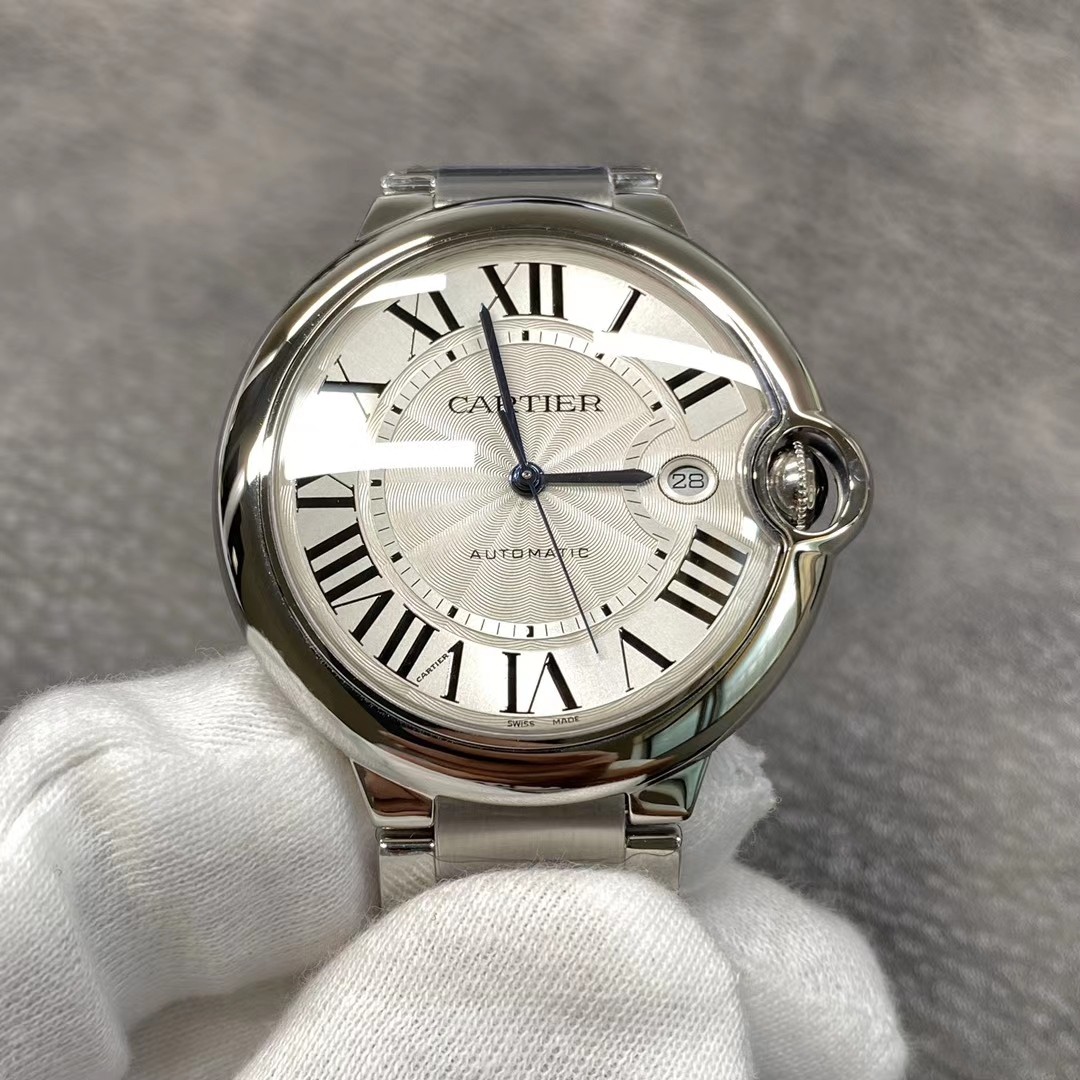 v6卡地亚蓝气球男士机械表42气球,装载1847自动机械机芯,鱼眼状蓝宝石