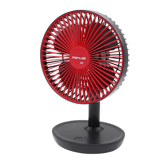 人杰U9 （509209
）电风扇台式学生宿舍办公书桌电风扇USB充电台扇带LED小夜灯小风扇 商品图1
