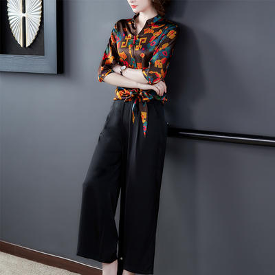 W 9609 套装两件套时尚阔腿裤夏新款名媛 商品图1