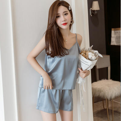 夏装大码冰丝绸睡衣仿真丝背心吊带 商品图1