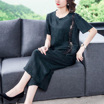 AHM 5867 2020套装女提花两件套时尚气质刺绣大码上衣搭阔腿裤 商品图2