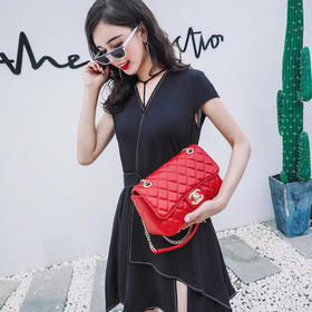 DLKL028新款明星同款小香风羊皮菱格链条百搭单肩斜挎手提方包